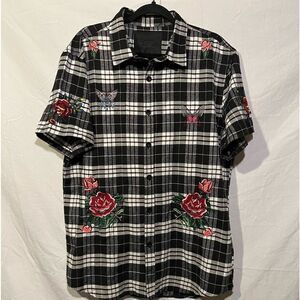 Damati Black and White Button Down Shirt